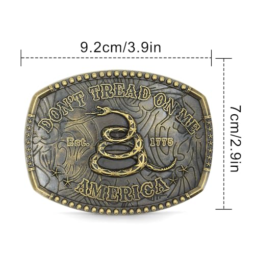 Belt Buckles Men Western Cowboy - Don\'t Treat On Me Belt Buckle Western Belt Buckles for Men Snake Belt Buckle Women Mens Belt Buckle Country Belt Buckle, Cowboy Belt Buckles for Men Large belt buckle - Thumbnail 5