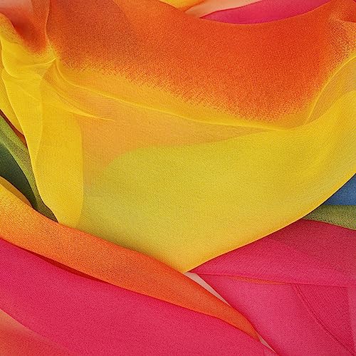 YOUR SMILE Ladies/Women's Lightweight Floral Print/Solid Color mixture Shawl Scarf For Spring Summer season (206) 5