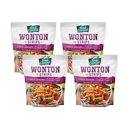 Fresh Gourmet Wonton Strip Garlic Ginger 3.5 Ounce (Pack of