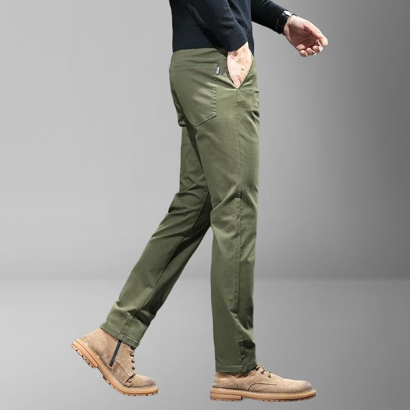 Men's Spring Summer Cotton Elastic Business Loose Straight Trendy Versatile Casual Pants3