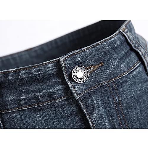 Women's Midi Jean Skirt- High Rise Straight Long Denim Skirts for Ladies- Blue Stretchy Jean Skirt (Vintage Blue, US 8) — view 2