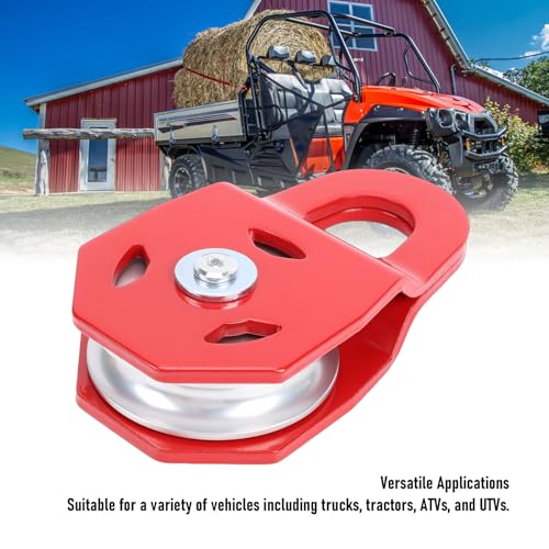 Heavy Du Winch Seilrolle – roter Stahl und Aluminiumlegierung, 15 mm maximaler Seildurchmesser für LKW, Traktor, ATV, UTV, Seilwinde Zubehör