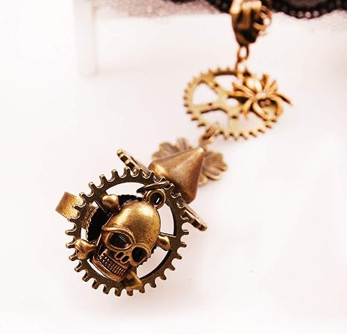 Miniatura 3 de Daimay Guantes bronceadores sin dedos góticos florales de encaje steampunk anillo de pulsera vintage con cuentas guantes nupciales anillo - 1 par