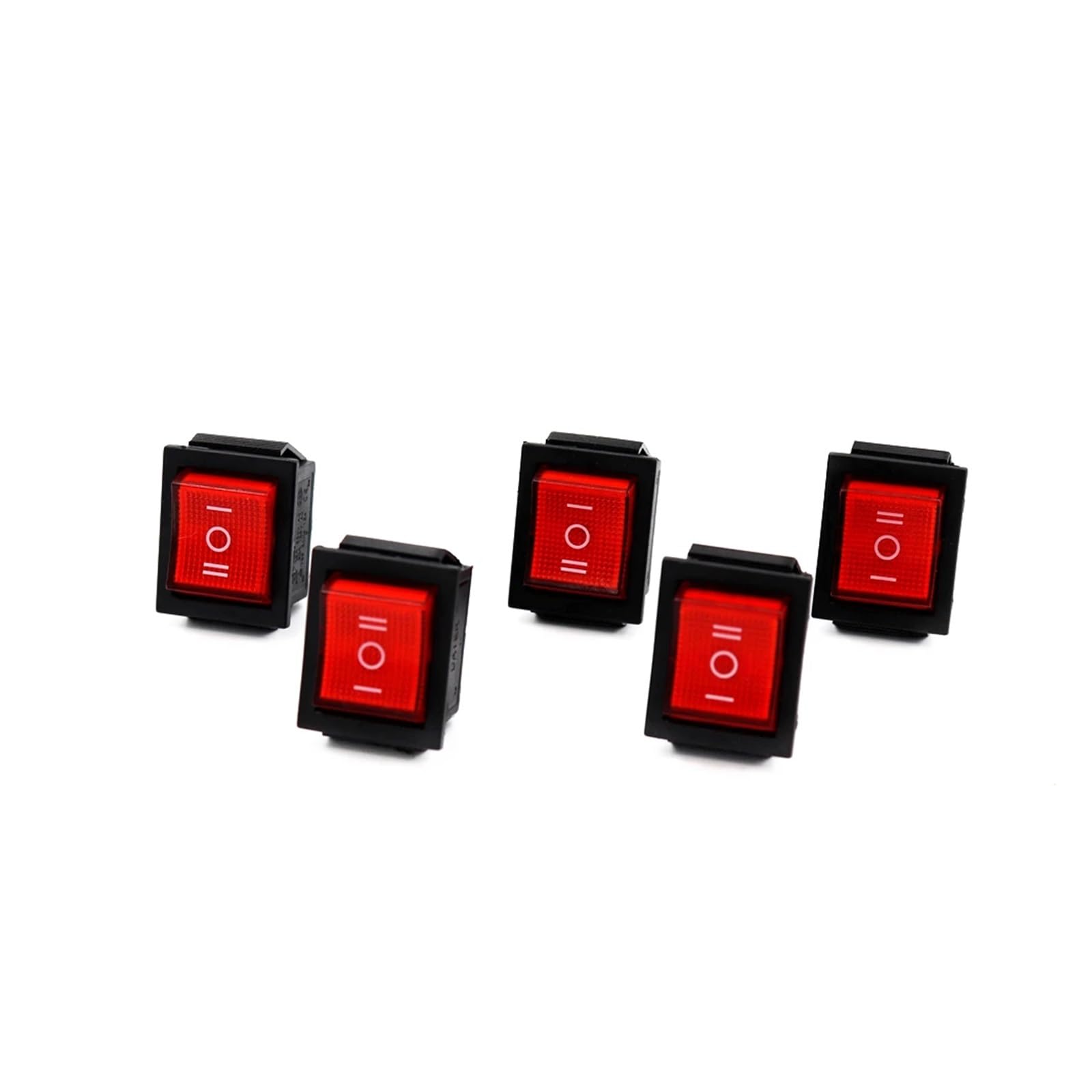 5 interruptores amarillos de 220 V KCD4 con forma de barco, botón de encendido, apagado y encendido de 6 pines con luz