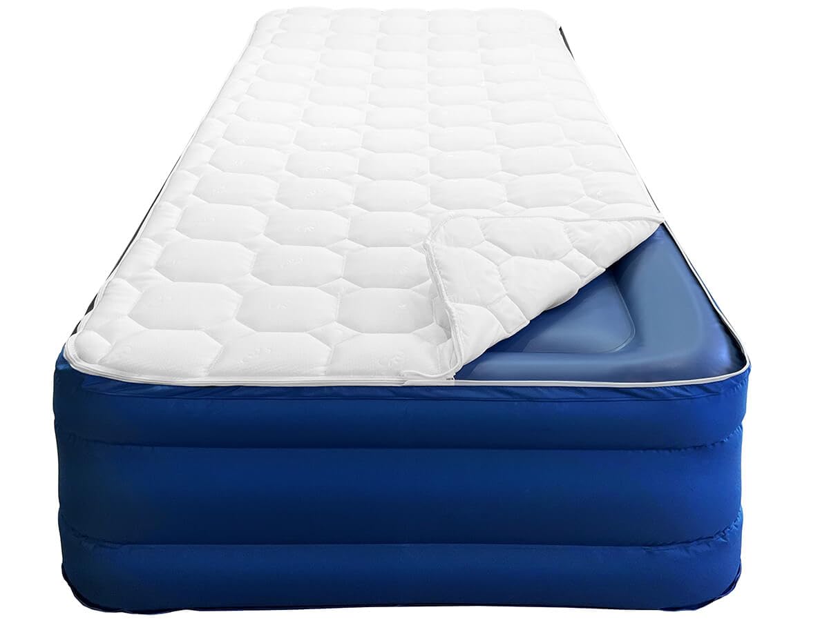 Colchón Inflable Cloud Top Individual | 210 cm de Largo | Funda Protectora Desmontable