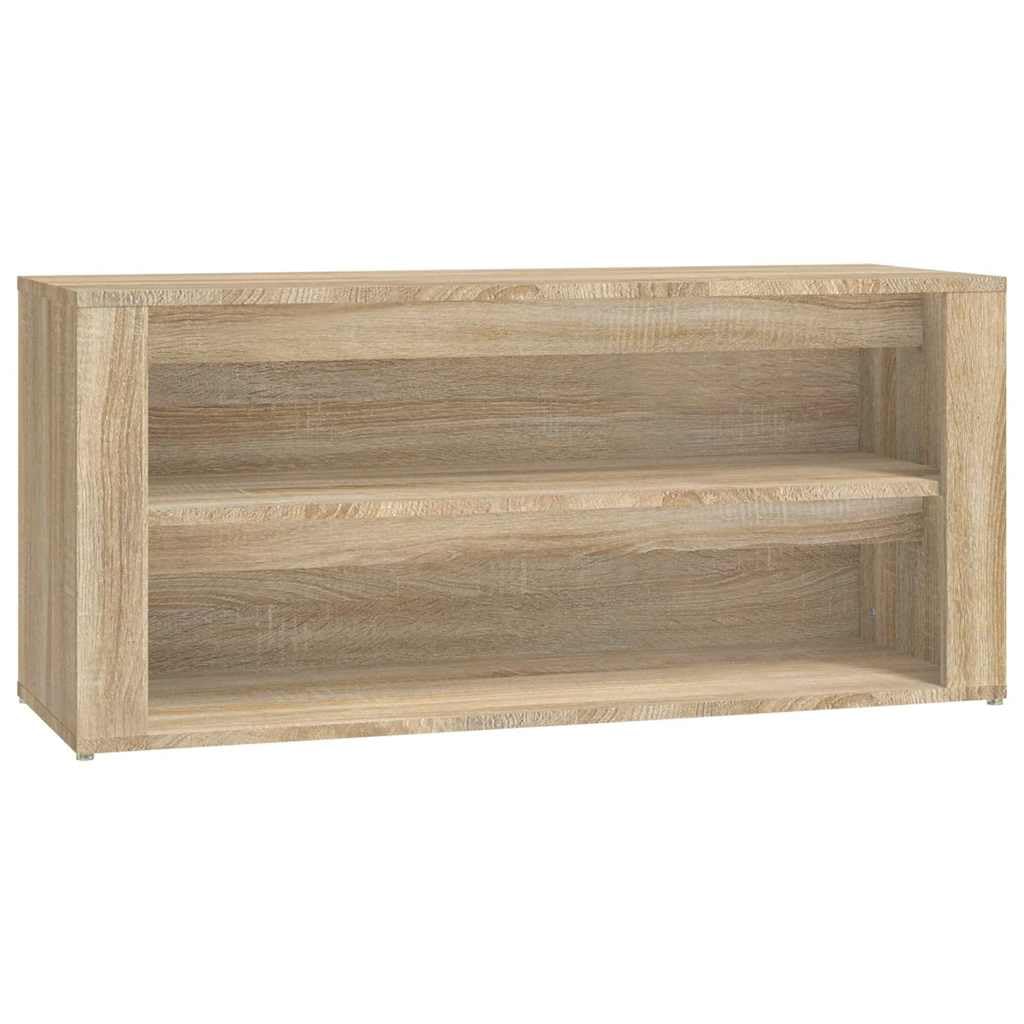 Regał na buty z drewna inżynieryjnego 2 przegródki 100x35x45 cm Sonoma