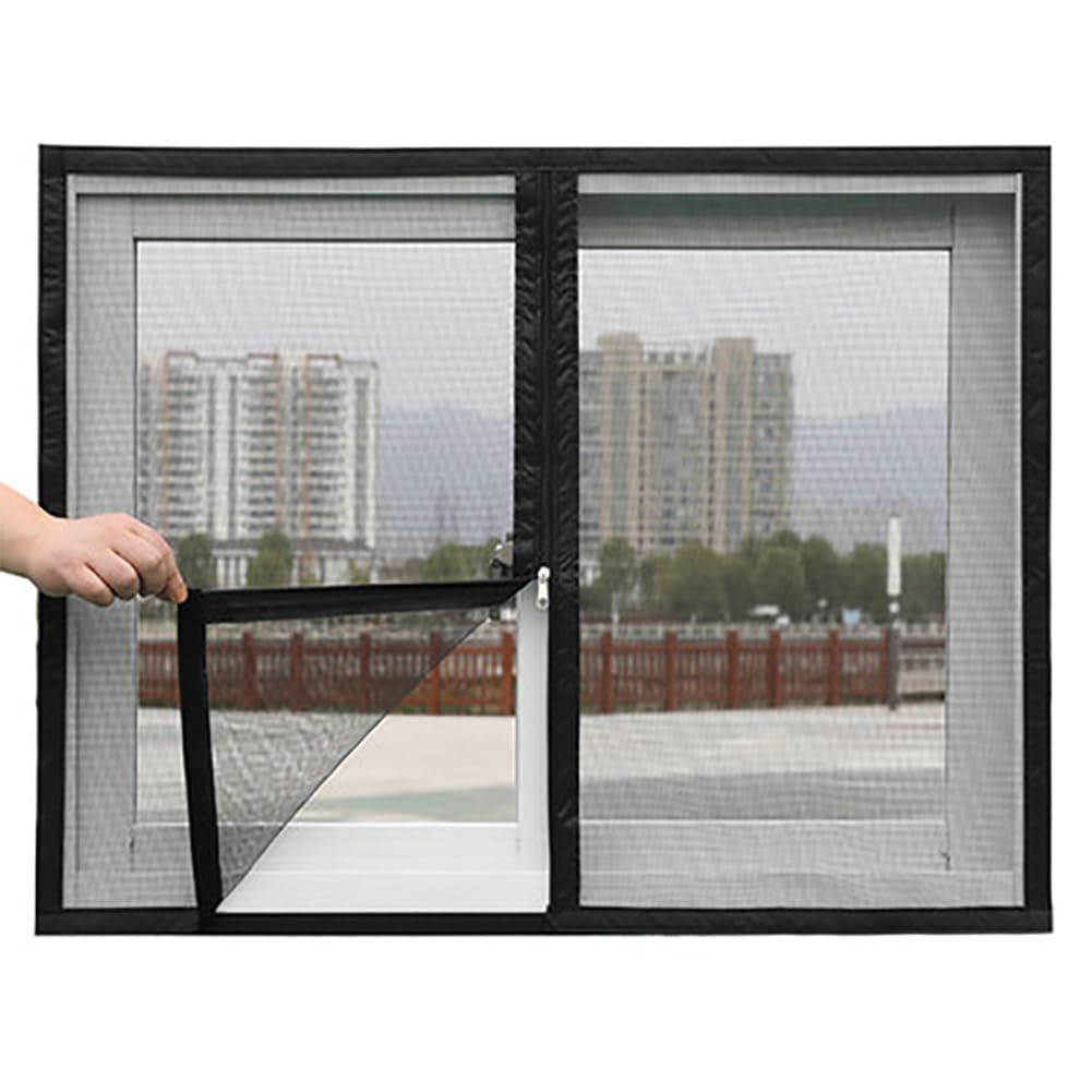 Self-Adhesive Window Screen - Adjustable Mosquito Net Mesh With Hook & Loop, Black 5 thumbnail image