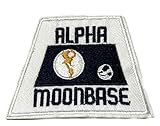 Alpha Moon Base 3.5" Embroidered Patch DIY Iron-on or Sew-on Decorative Applique NASA Space Explorer Planets Rocket Shuttle Astronaut Mission Control Stargazer Telescope Series