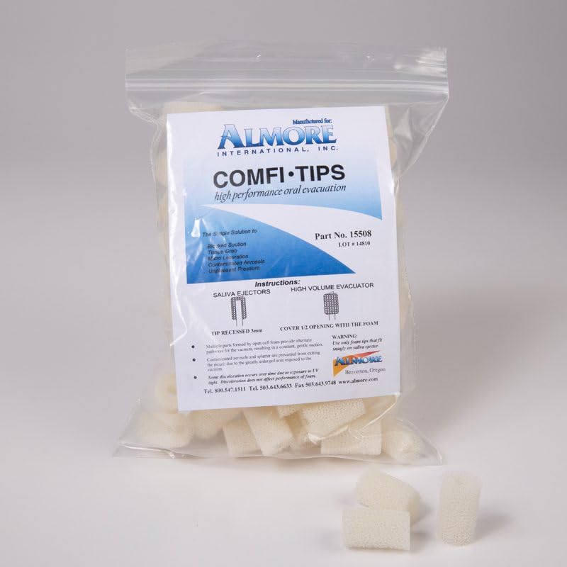 Hager 15508 Comfi Saliva Ejector Tips Foam for Aspirato 100/Pk