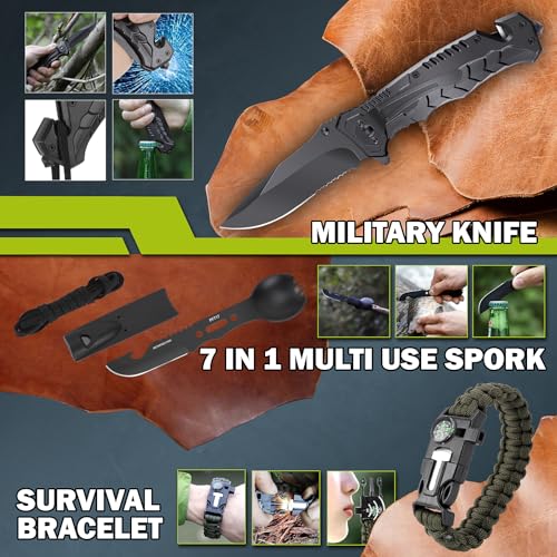Gifts for Men Dad Him Christmas, Survival Kit 17 in 1, Emergency Survival Gear and Equipment for Fishing Hunting,Christmas Stocking Stuffers, Camping Accessories, Cool Gadget - Image 5