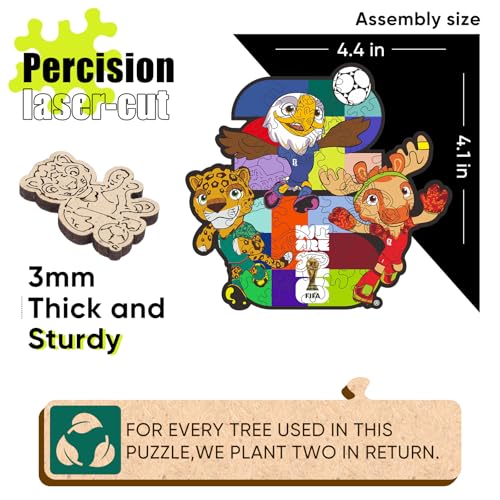 Image of FIFA World Cup 2026 Zayu, Clutch & Maple 26PCS Wooden Pocket Puzzle