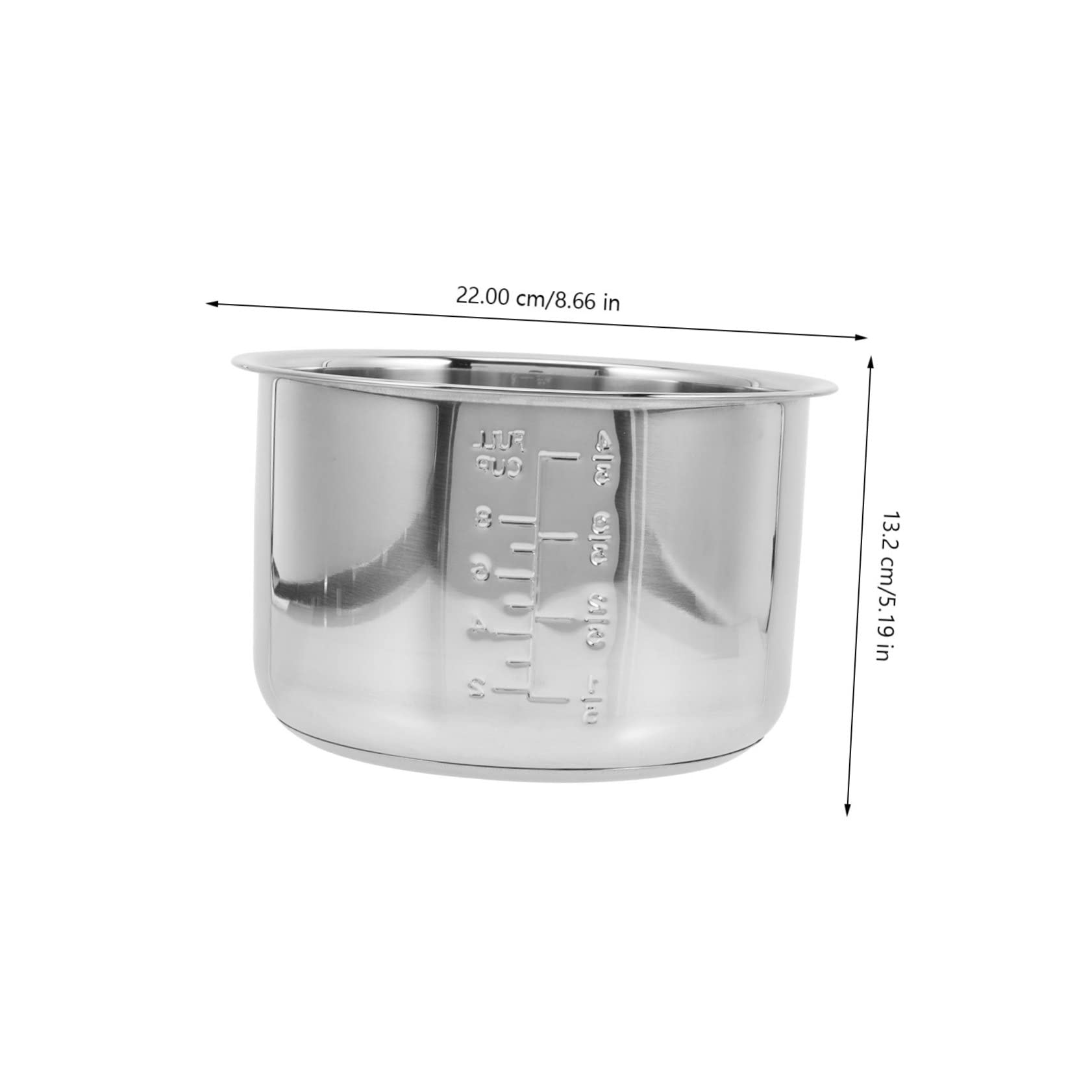 RORPOIR Stainless Steel Rice Cooker Inner Pot Multi-use Electric Cooker Accessory Capacity and Scaled Design for Cooking Rice Soups and More