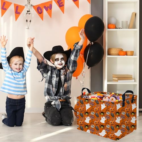 Image of Halloween Ghost thriller basket,Empty Halloween basket,Horror and thriller decor,Trick or Treat Box for Boys and Girls,Horror decor(Spider ghost)
