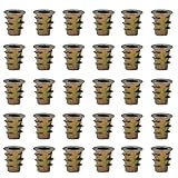 Runseaway 30Pcs M5 x 10mm Zinc Alloy Threaded Insert Nuts, Hex Socket Drive, Internal Thread Connector, Wood Furniture Fastener Kit for Cabinets, Shelves, DIY Woodworking Projects