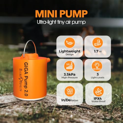 Image of DRUDRAYA USB Rechargeable Electric Mini Air Pump with LED Camping Lantern