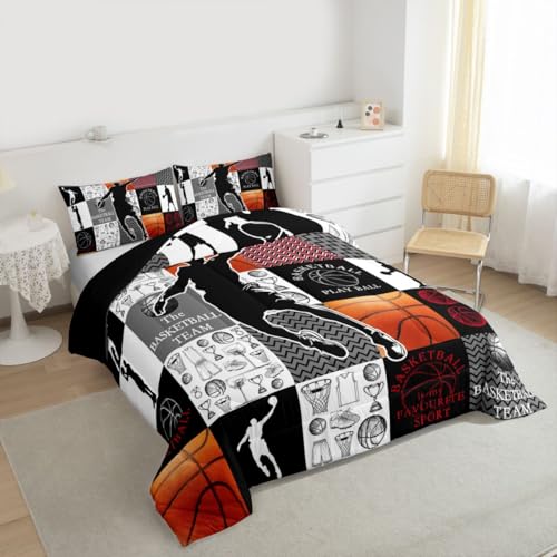 Image of Feelyou Basketball Comforter Set King Size 3 Pcs Kids Boys Girls