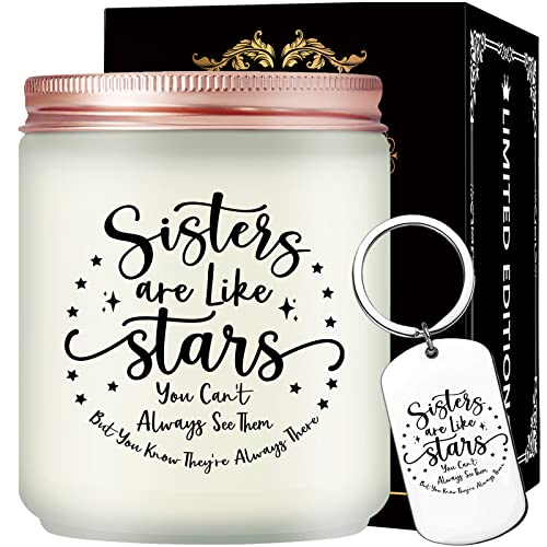 Maybeone Mothers Day Gifts for Sister - Big Sister Birthday Gifts - Sisters are like Stars Candle - Sisters Gifts from Sister - Christmas Gifts for Sister