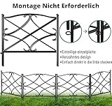 Amagabeli Garden Home 5PCS 60CM X 3M Beetzaun Metall Zaunelemente Dekorative Metall Gartenzäune Zaunelementen Gartenzaun Metall Zaun Garten Komplettset Zaun Metall Holz Draht Zäune Metall