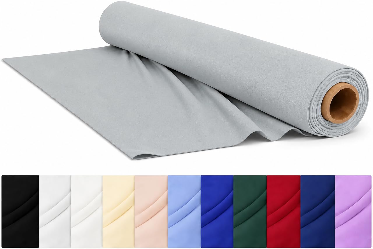 CraftsFabrics Plain Dyed Homespun Cotton Fabric – 100% Cotton – 110cm Wide – Soft Woven Craft Fabric for Sewing, Quilting, Dressmaking, Crafts & Home Décor (Silver Grey, 3 Metre Pre-Cut) — image 1