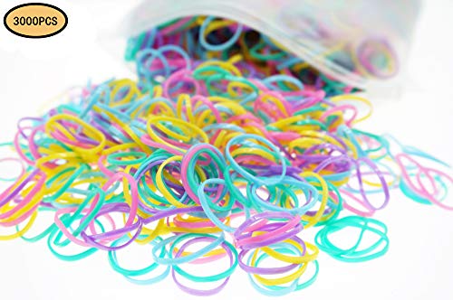 ThEast 3000PCS Multi Color Hair Holder Hair Tie Elastic Rubber Bands for Baby Girls (2 Cool colour-small)