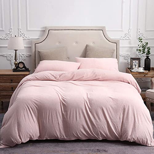PURE ERA Jersey Knit Duvet Cover Set Heather Pink King by PURE ERA - Used condition - Image 7