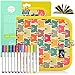 Portatile da Disegno per Bambini,Doodle Disegno Giocattoli per Bambini con 12 Colorati Penna Precoce Apprendimento Educativo Graffiti Disegno Tappetino,Reuseful Lavabile