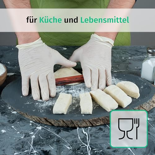 SF Latexhandschuhe M Weiß – 100 Stück Einweghandschuhe, Einmalhandschuhe, Latex Handschuhe, Gummihandschuhe für Medizin, Reinigung, Küche, Kosmetik, Tattoo & Haushaltsarbeiten – Puderfrei, Reißfest