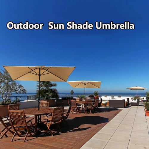 Sombrilla de jardín rectangular 3x2m toldo para patio con manivela inclinada 5