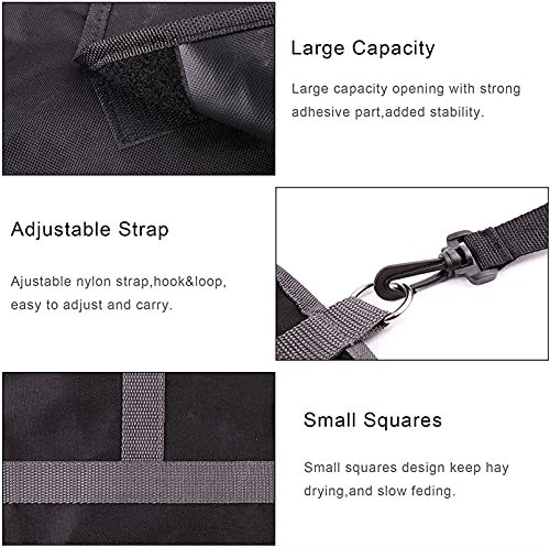 Slow Feed Horse Hay Tassen, Capaciteit Hooi Flake Feeder Draagbare Voeden Tas Traag Langzaam Voer met verstelbare riemen… - Image 4