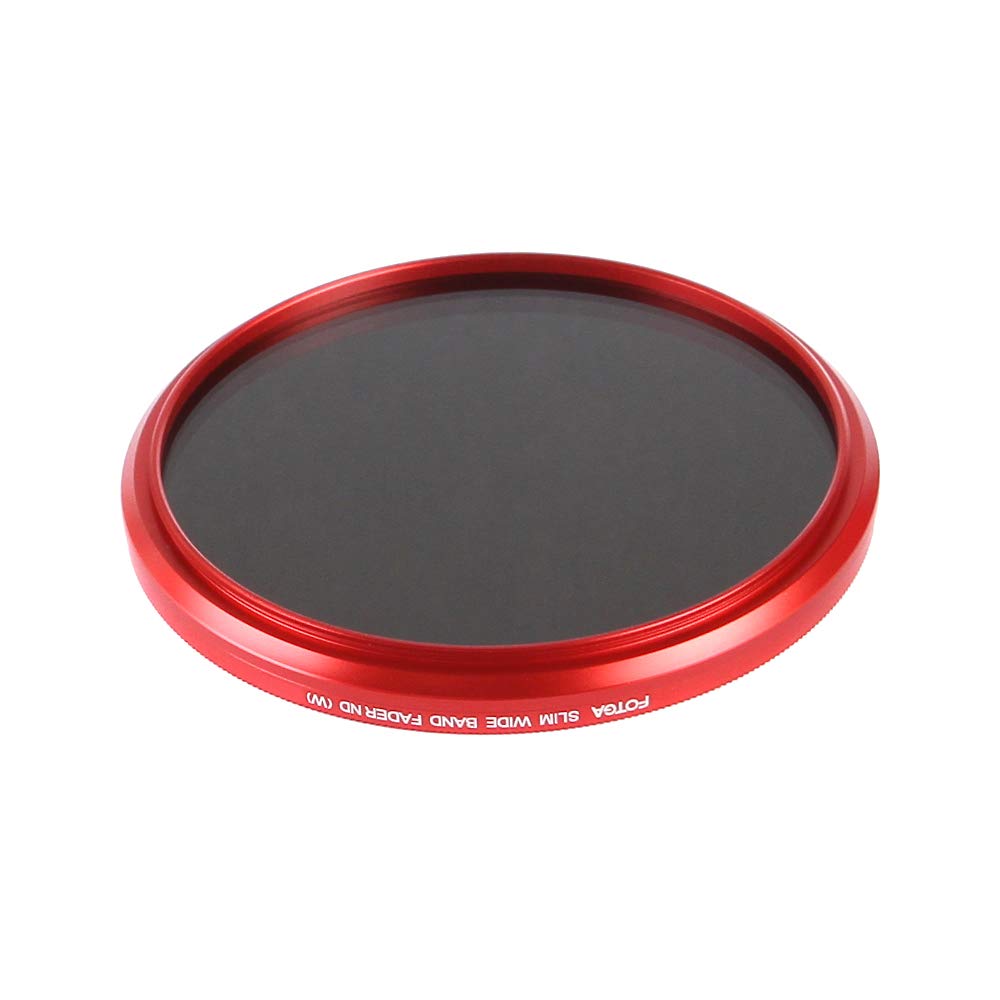 FOTGA 67mm Ultra Slim Fader ND-Objektiv-Filter Einstellbare Neutraldichtefilter Variable ND2 zu ND400 Neutral Density Filter Graufilter - Rot