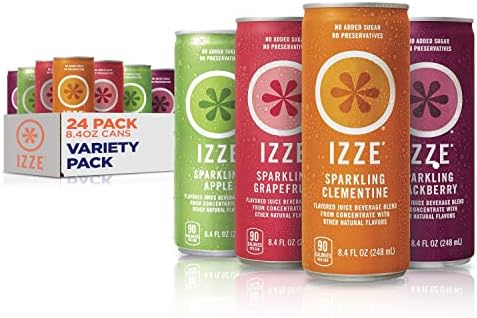 IZZE Sparkling Juice, 4 Flavor Variety Pack, 8.4 Fl Oz (24 Count)