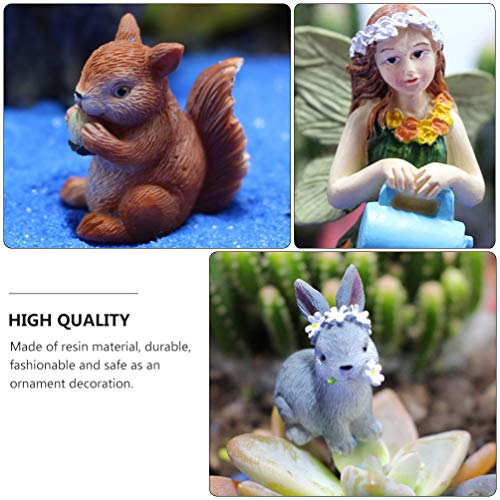 HEMOTON 6 peças mini cogumelos em miniatura de resina jardim de fadas ornamento colorido para decora