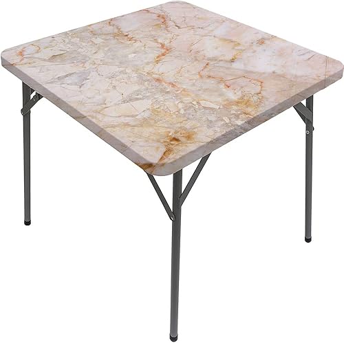 Miniatura 35 de Mantel cuadrado de mármol, patrón de granito natural con efectos de rastro de manchas nubladas, imagen de mármol, borde elástico, adecuado para Gris