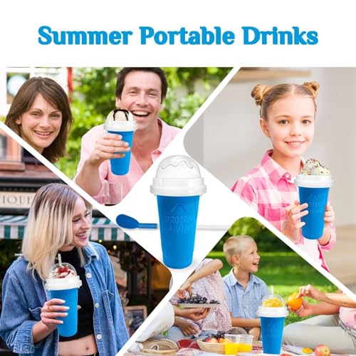 Slushie Cup Slushie Maker Cup Magic Quick Frozen Smoothies Cup, Slushie Machine for Home Squeeze Slushie Cup ,DIY Slushie Maker Cup Gifts (Blau + Gelb, Groß) – Bild 7
