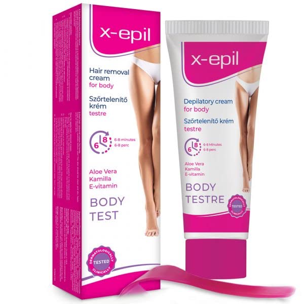 X-Epil – Hair Removal Cream – 75ml - Non-Burning, Gentle Hair Remover for Sensitive Skin, Effective On Thick Hair - Made with Aloe Vera, Chamomile, and Vitamin