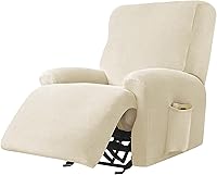 Vista 9 de Fundas de terciopelo para sillas reclinables, fundas suaves para sillas reclinables, fundas lavables para sofá reclinable con bolsillo lateral