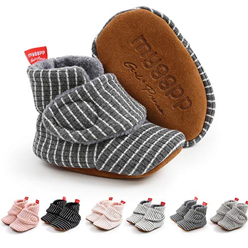 Image of Ohwawadi Infant Baby Slippers Girls Boys Booties Warm Baby Socks Shoes Newborn Crib Shoes Baby Footwear Prewalkers