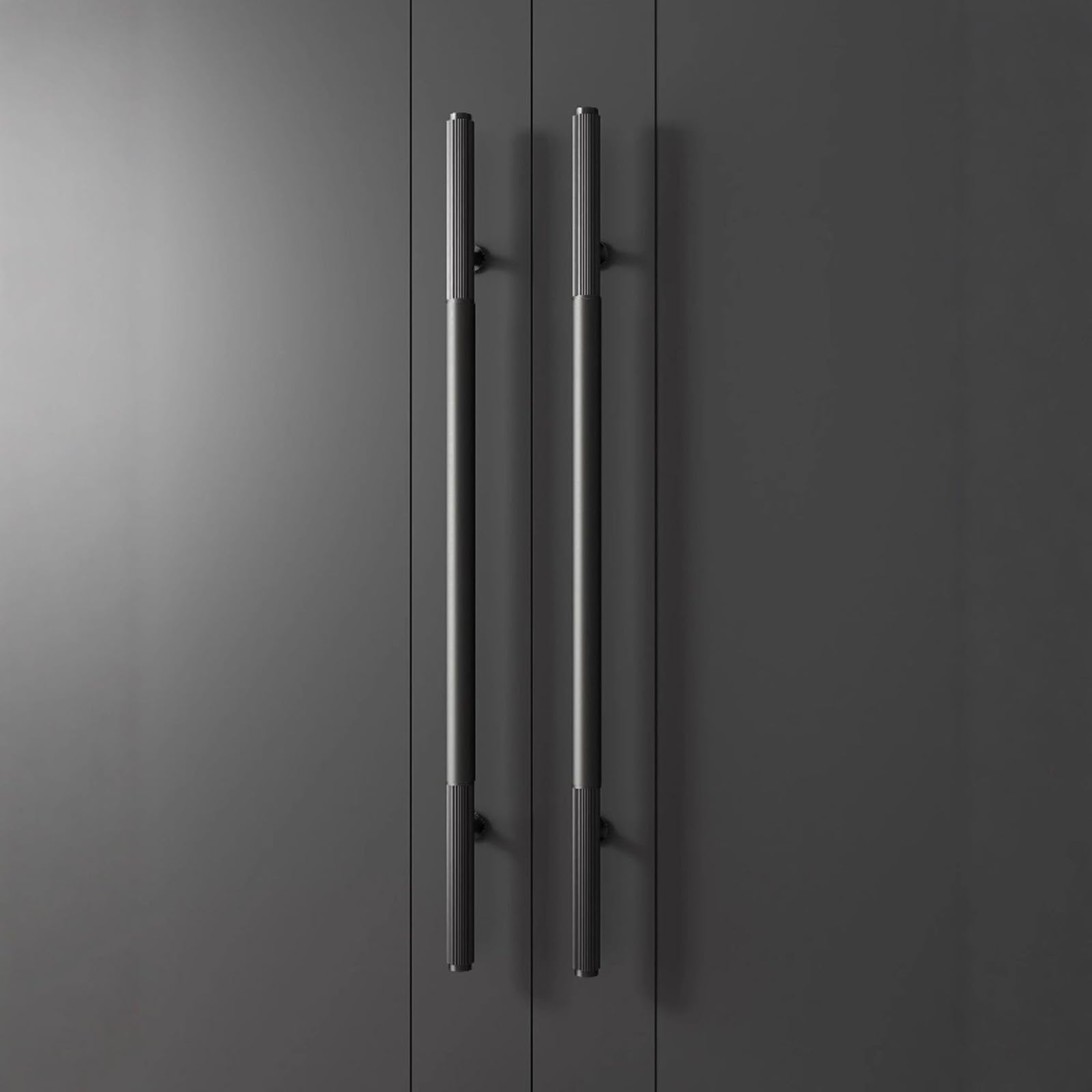 JS Space Stainless Steel Door Pull Handle, Heavy Duty Glass Door Handle for Entry & Commercial Use, for Wood, Sliding Barn Doors, Back-to-Back Installation Hardware Black 47.2" (31.5" CTC)