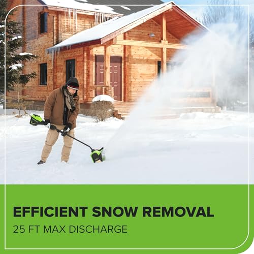 Greenworks 80V 12" Brushless Cordless Snow Shovel with LED Light, 2.0Ah Battery and Charger Included by Greenworks - Image 4