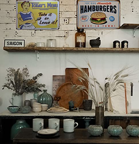 Erlood Best In Town Hamburgers Retro Metal Vintage Tin Signs Bar Wall Decor 12 X 8 #TOP3