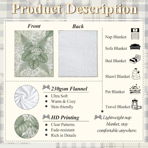 Couverture Monstera en flanelle légère haute densité pour lit - 8
