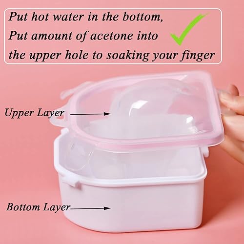 Miniatura 5 de Nail Soaking Bowl, Gel Nail Polish Remover Kit, Manicure Bowl for Hand, Dip Powder Remover Tools, Nail Soak Off Bowl for Acrylic Nails, Nail Brush