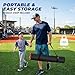 Sturdum Batting Mat, 6 x 4 FT Baseball Softball Hitting Mat for Batting Stance Practice, Batters Box Turf Mats with Home Plate, Non-Slip Baseball Cage Mats for Outdoor Indoor with Carry Strap