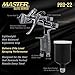 Master Elite PRO-22 HVLP Air Spray Paint Gun with 1.0mm Tip, 150ml Cup, Air Pressure Regulator Gauge - Air Paint Sprayer Gun for Cars, Painting Base & Clearcoats