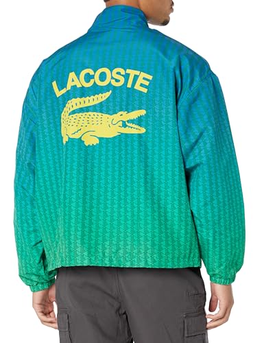 Image of Lacoste Men's Long Sleeve Aop L Full Zip Hoodless Blouson Jacket W /Arm Stripes