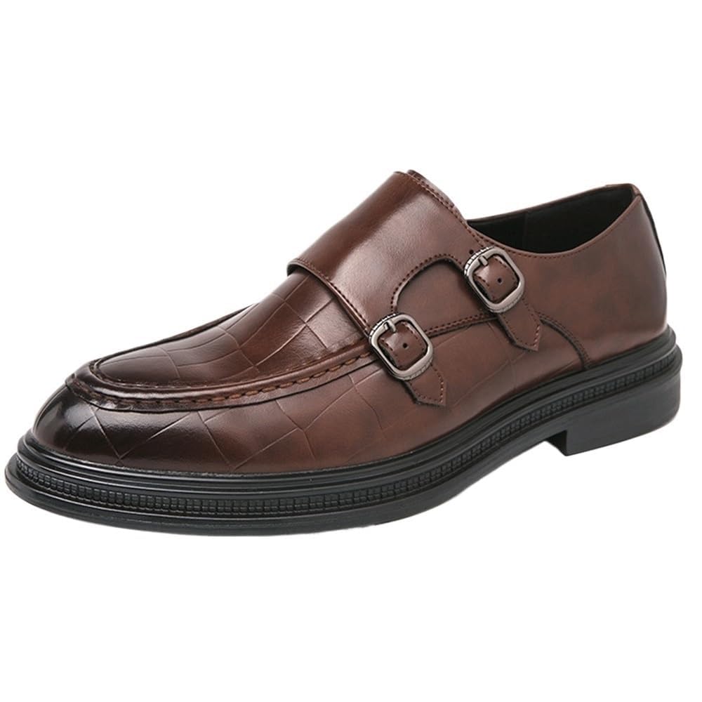 Mens Fashion Classic Dress Shoes Comfortable Wedding Formal Modern Pointed Toe Strap Buckle Oxford Shoes