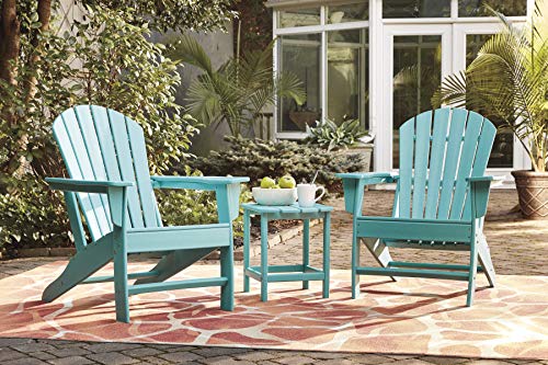 Signature Design By Ashley Sundown Treasure Outdoor Patio Hdpe Weather Resistant Adirondack Chair, Blue #TOP6