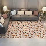 UERWOWELL Alfombra de área de Pelo bajo de Hongos de Dibujos Animados para Sala de Juegos Alfombra de guardería antifatiga de Aislamiento cálido para Dormitorio Alfombra de Puerta Lavable 70x120cm