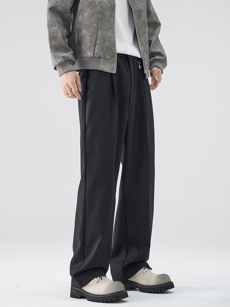 Men's Daily Casual Pants Straight Drop Wide Leg Trousers Pants for Men
