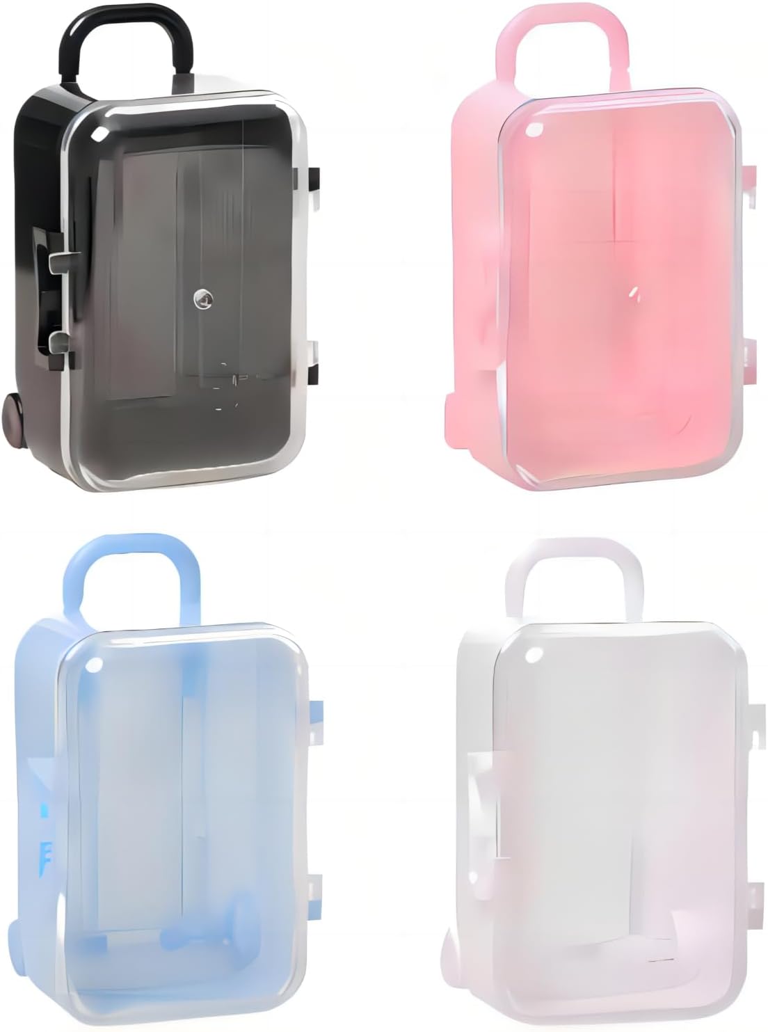 4PCS Mini Plastic Travel Suitcase Boxes Suit for Wedding Party Decoration, Handbag Luggage Storage Box, Mini Luggage,Suitcase Gift Box